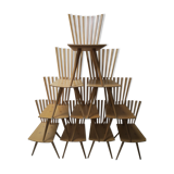 Set of 10 "Mikado" chairs by Johannes Foersom and Peter Hiort-Lorenzen , Dk '90s