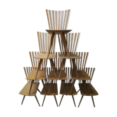 10 chaises « Mikado » par Johannes Foersom et Peter Hiort-Lorenzen , Dk '90