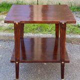 Scandinavian dark oak glossy serving trolley