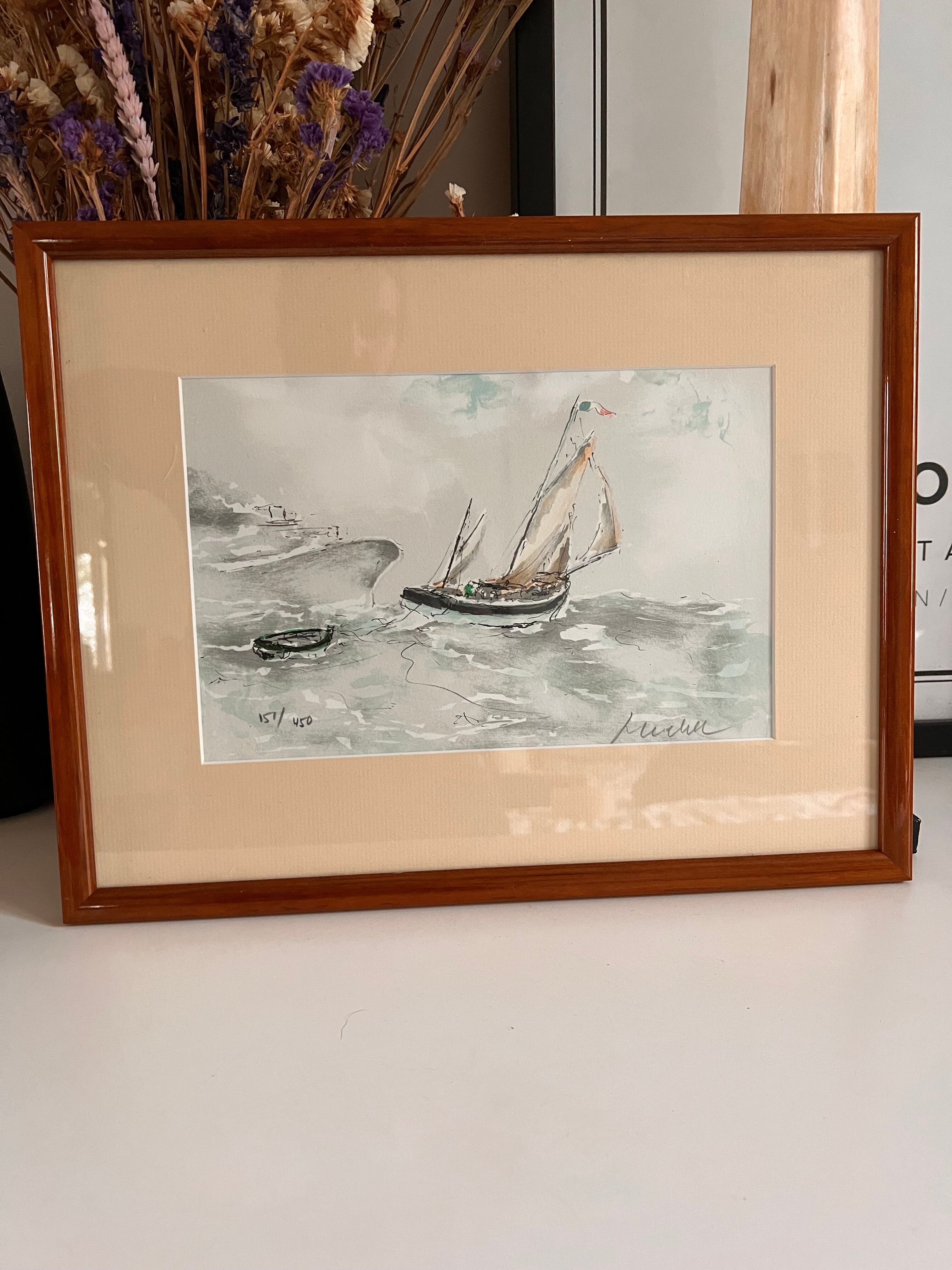 Painting Boat and its canoe