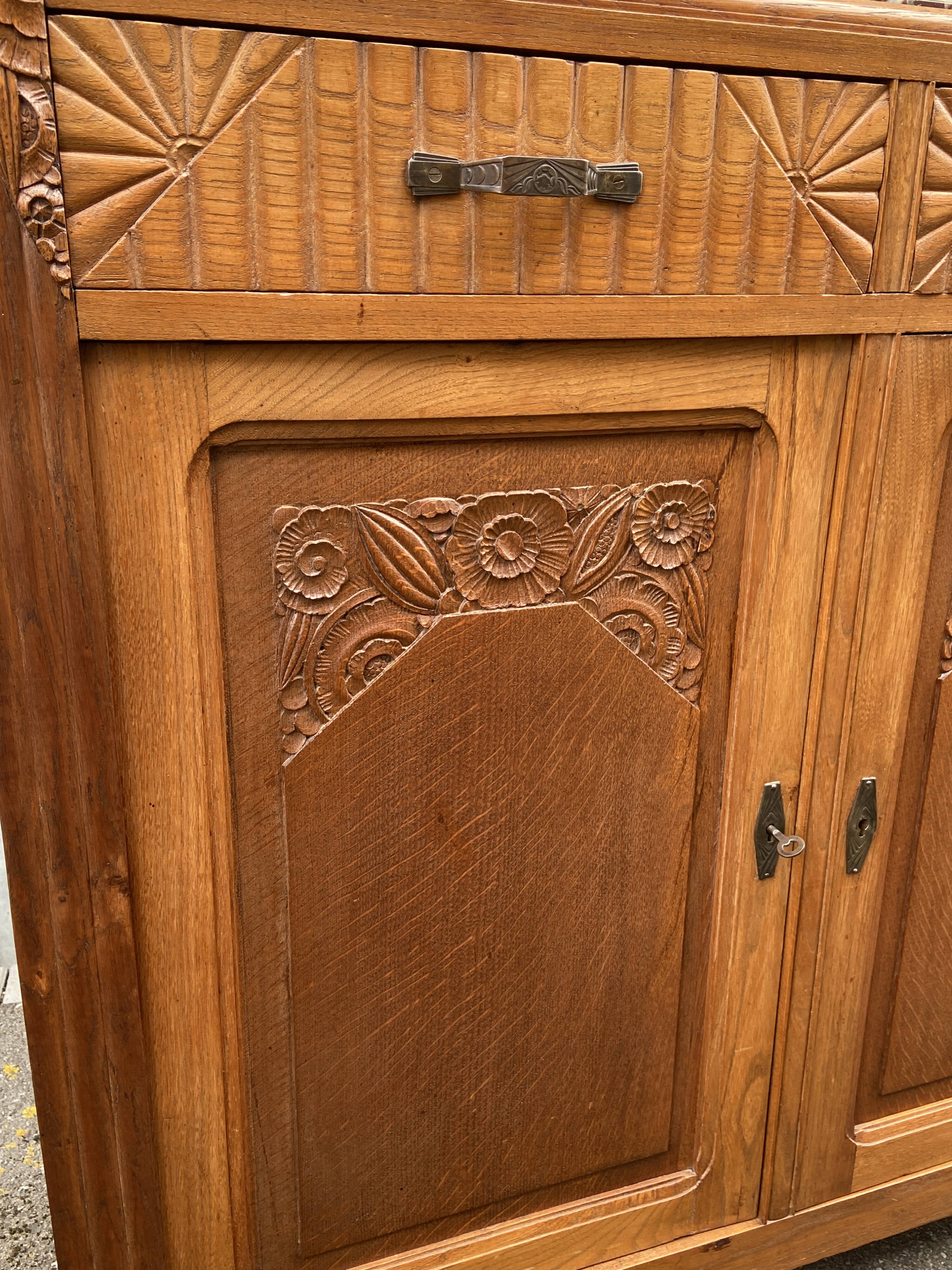 French Art Deco buffet in solid wood