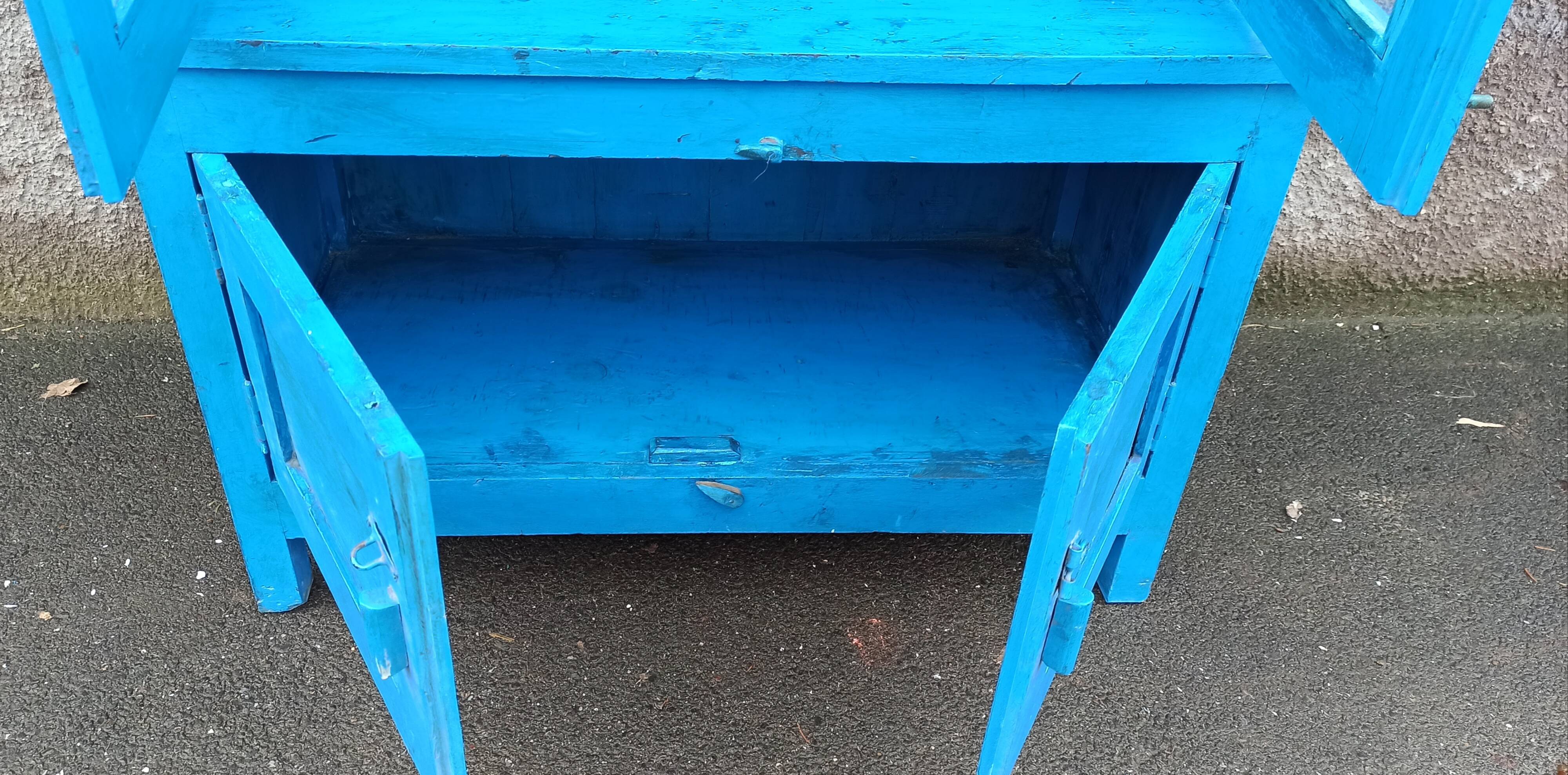Blue wooden dresser