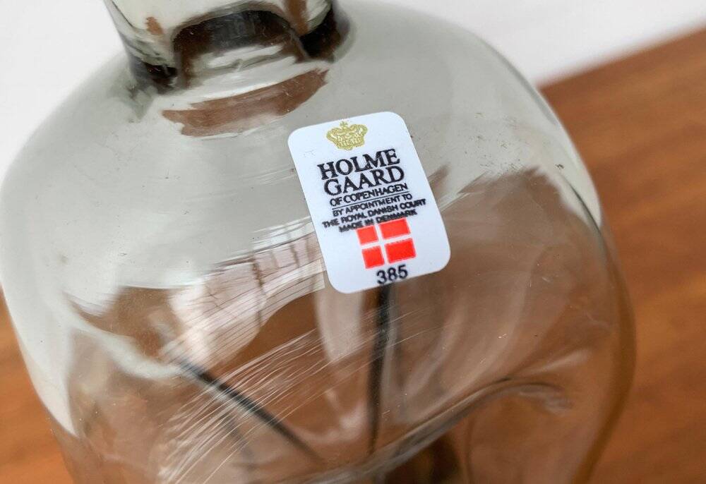 Large Danish Kluk Kluk Bottle in Glass from Holmegaard, 1970s
