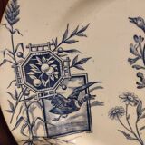 Assiette à dessert vintage française, R. Lafitte, Terre de Fer, Salins