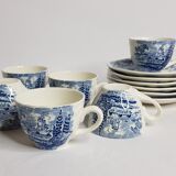 Tea set 6 cups and undercups Earthen Gien Wedgwood earthenware