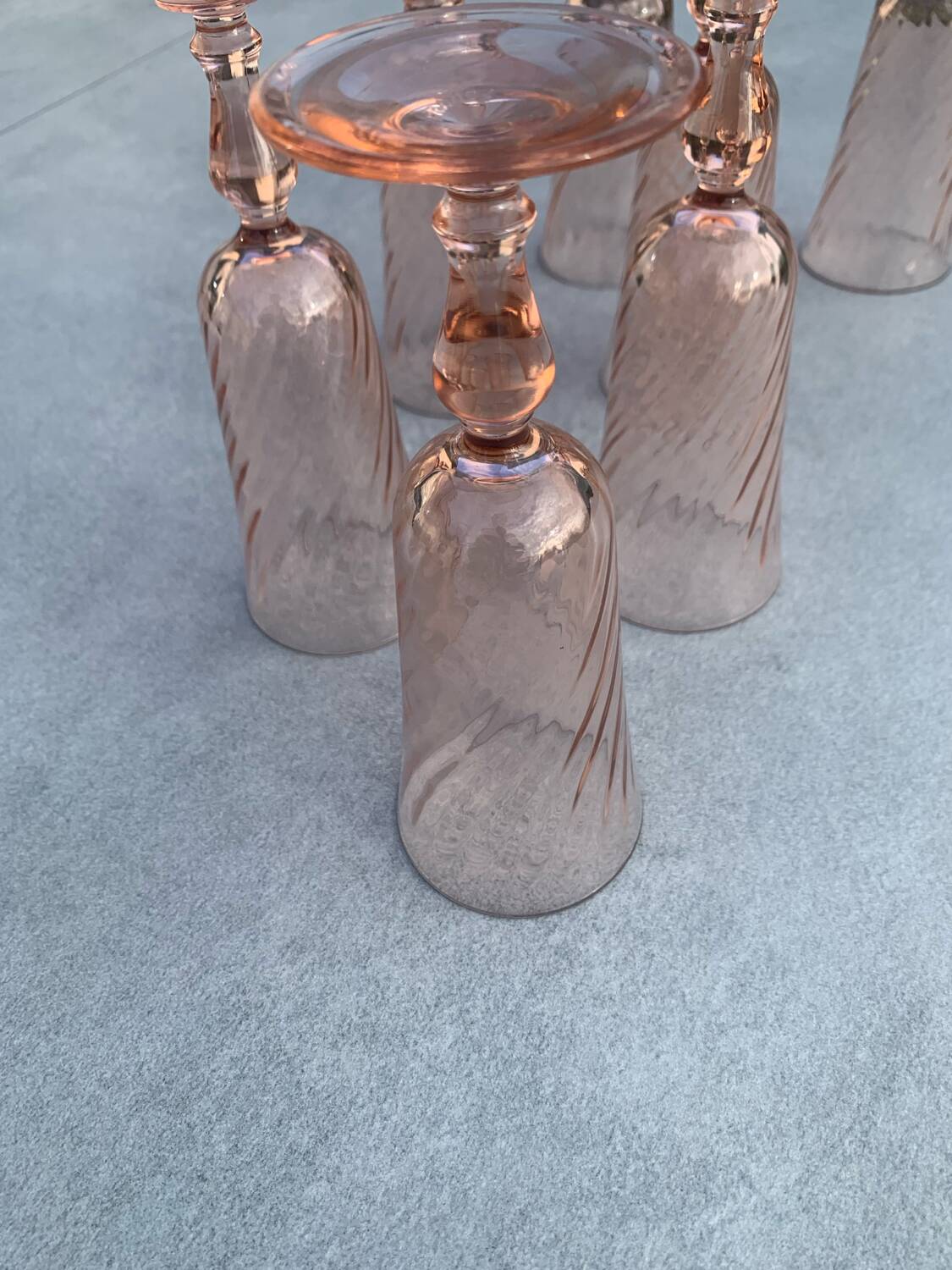 7 Roseline foot flutes - vintage Arcoroc