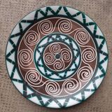 plate Robert Picault Vallauris 70s vintage