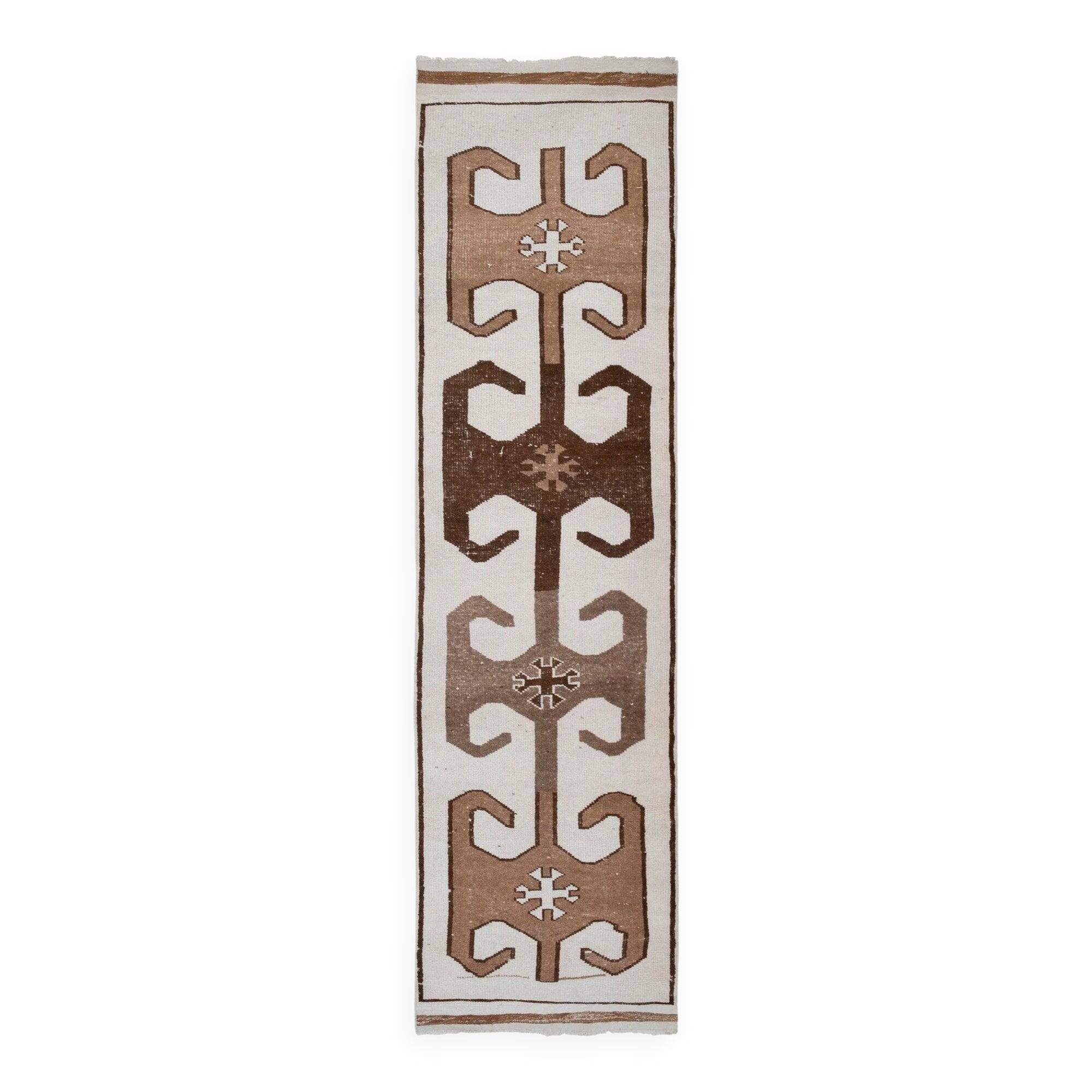 Vintage Turkish hallway rug 94x352 cm