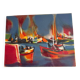 Signed lithograph by Marcel Mouly – Post-Cubist port scene