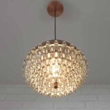 1/4 Vintage glass pendant light / brutalist copper bar lamps  MCM 1970s