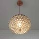 1/4 Vintage glass pendant light / brutalist copper bar lamps  MCM 1970s