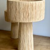 Minimalist raffia bedside table lamp