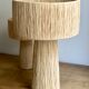 Minimalist raffia bedside table lamp