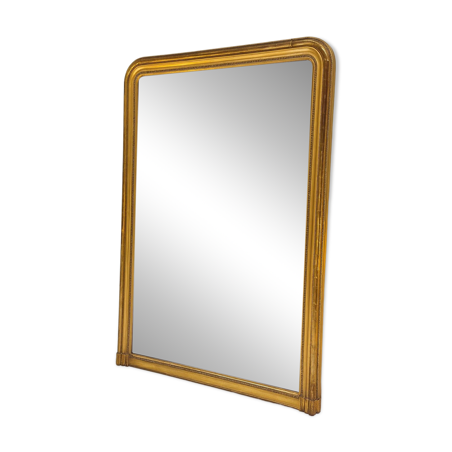 Miroir ancien Louis Philippe doré feuille d’or - 185 x 104 cm