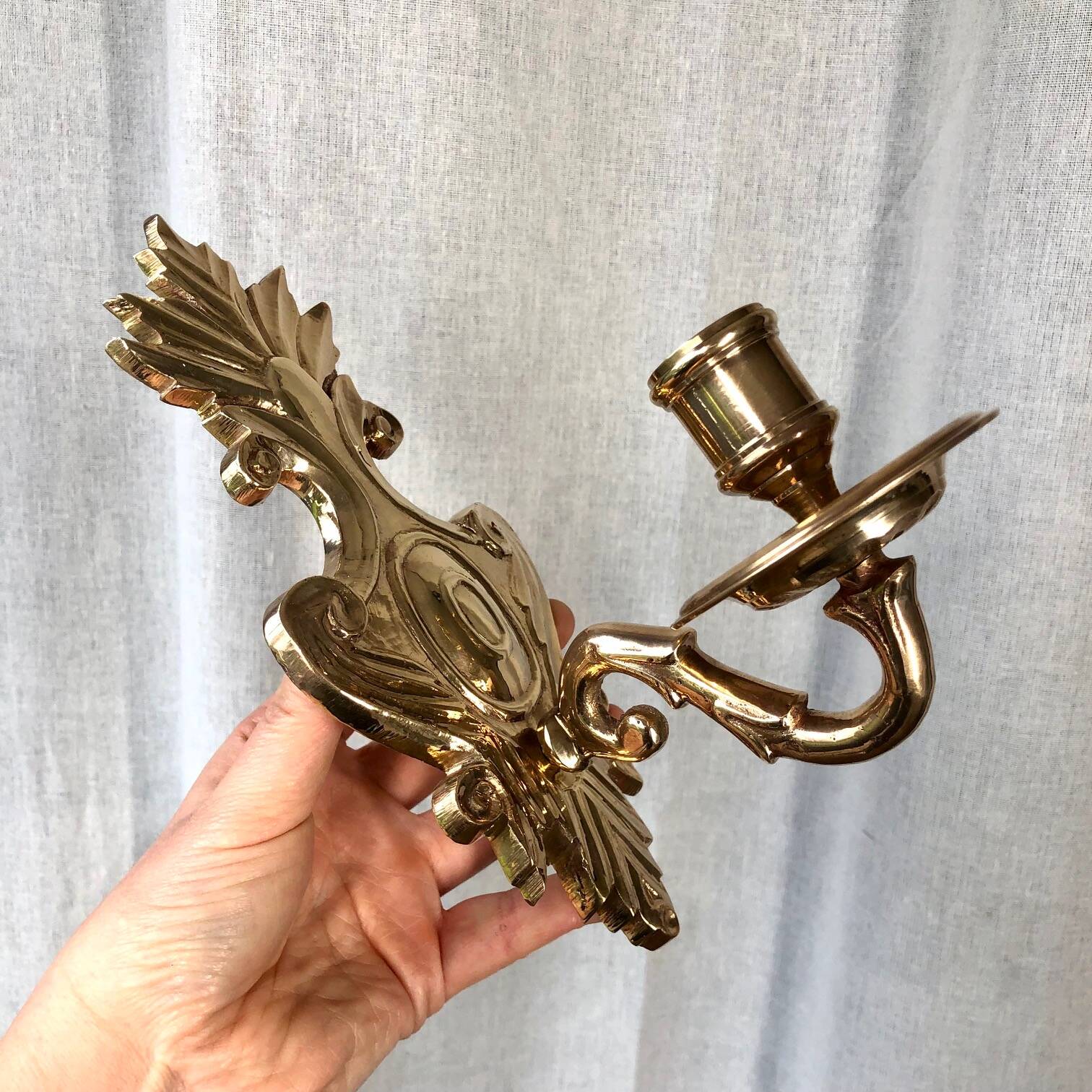 Brass wall candle holder
