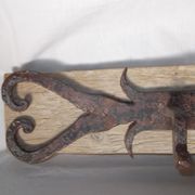 Patère en bois et fer forgé