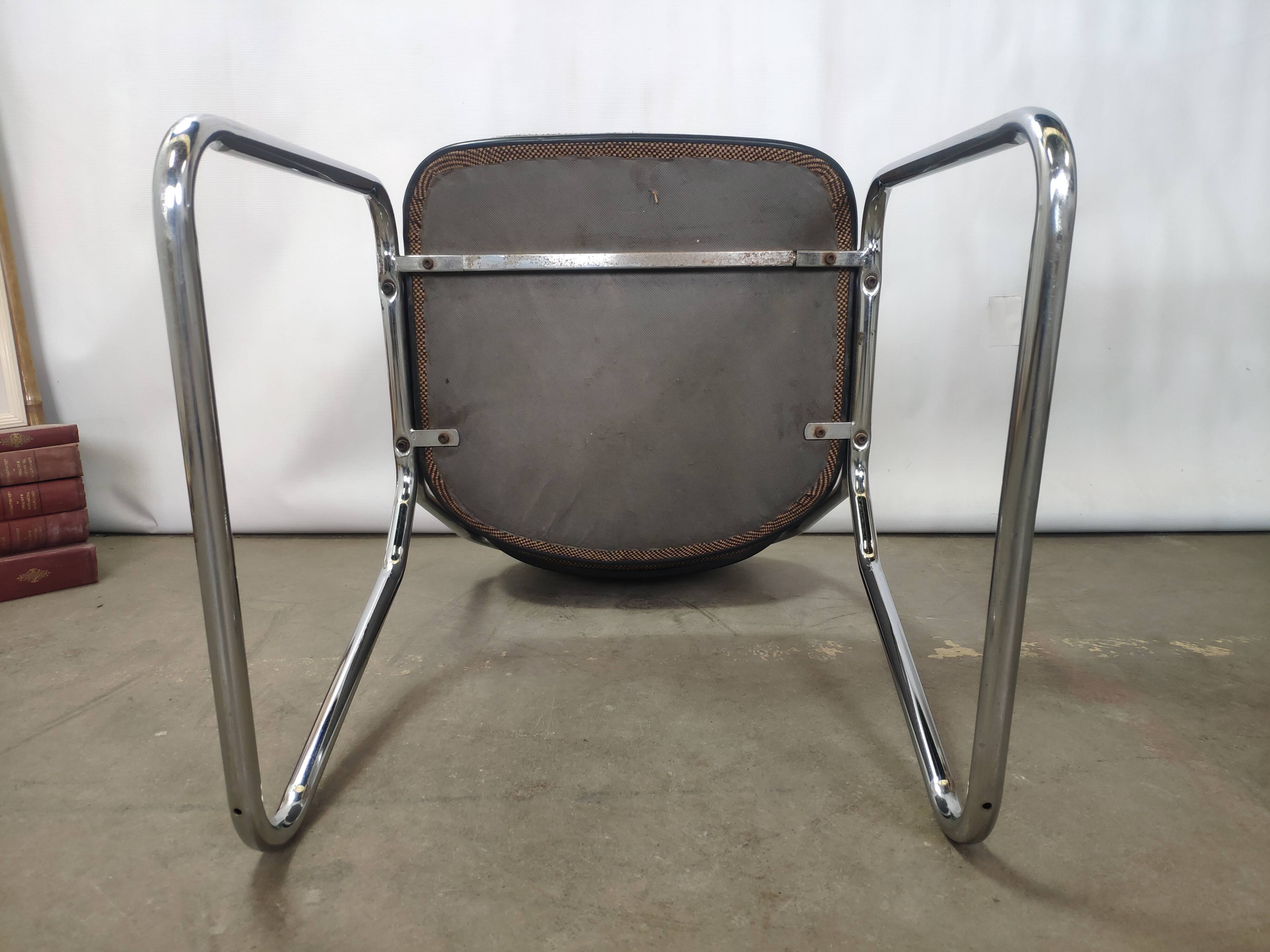Vintage office chairs fabric and chrome