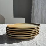 Set of 6 stoneware plates Village France D24