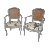 Pair of Louis XV style cannage chairs