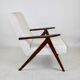 Vintage Ivory White Boucle Model B-310 Armchair, 1970s