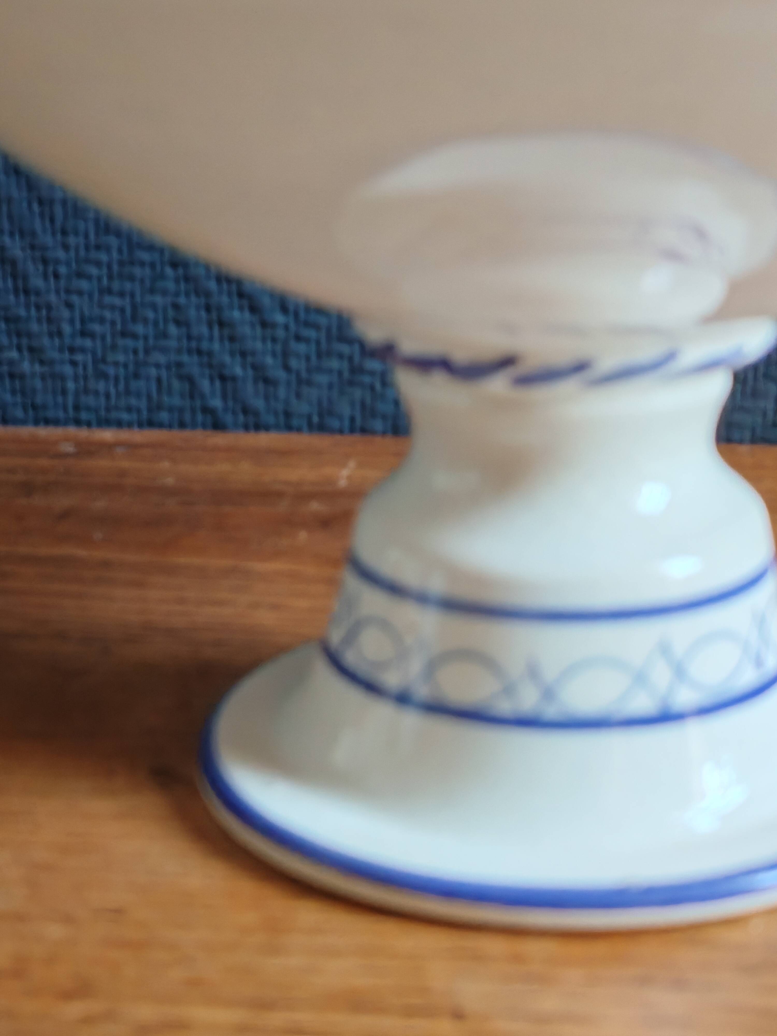 Blue and White Footed Faience Bowl