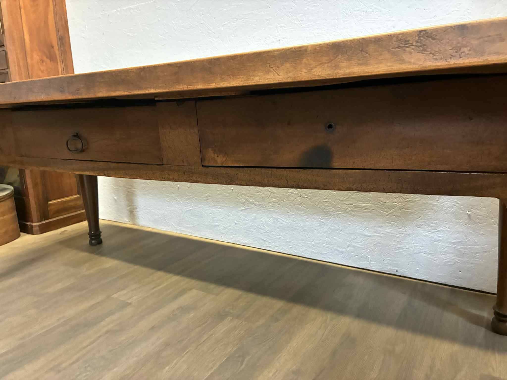 Oak and walnut table