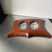 Antique  art nouveau mahogany double frame wood