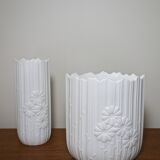 Pair of white porcelain vases by Manfred Frey for Kaiser, Germany