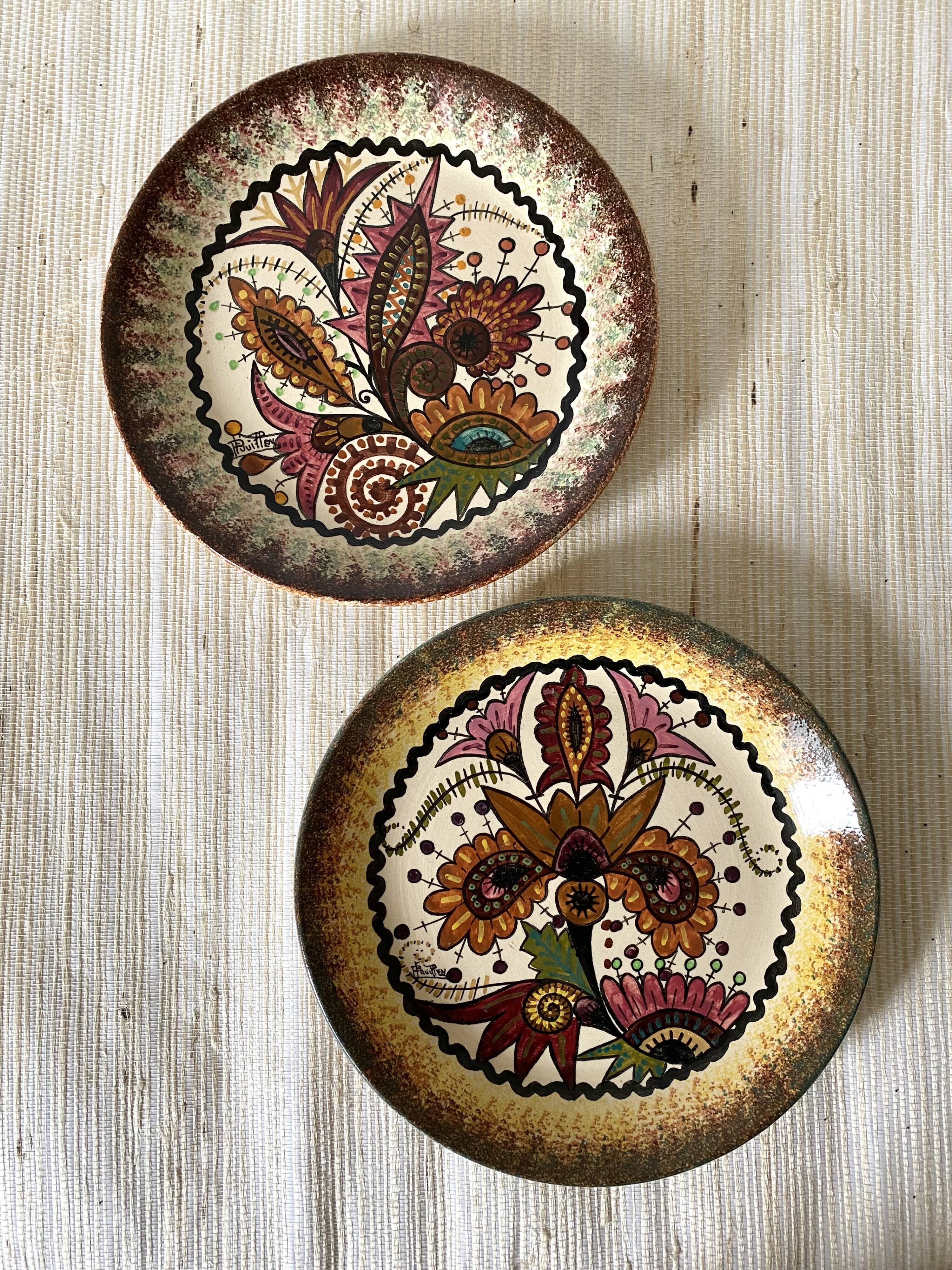 Paul Fouillen plate in Quimper earthenware