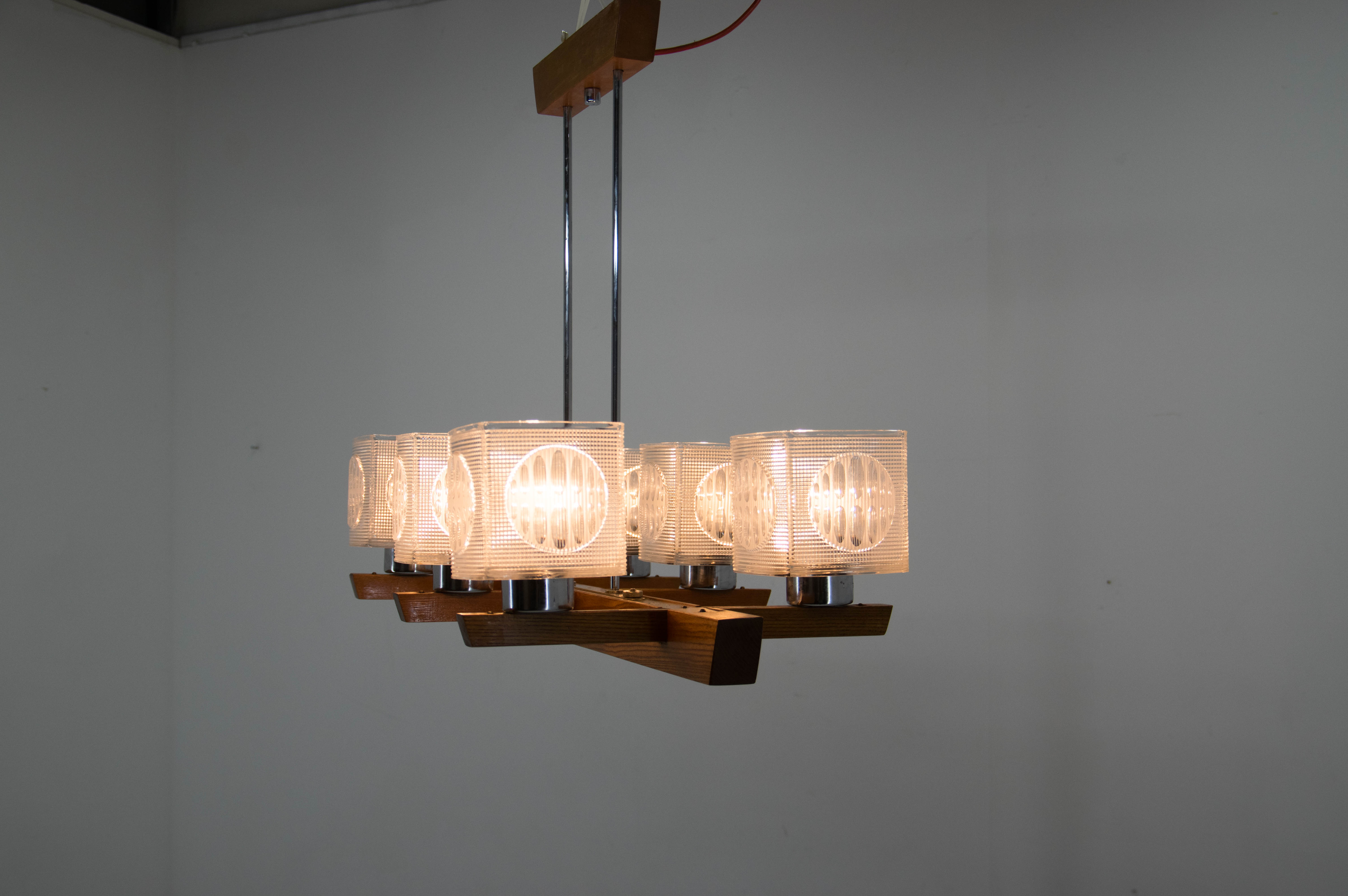 Mid-century chandelier by instala decin, 1970s