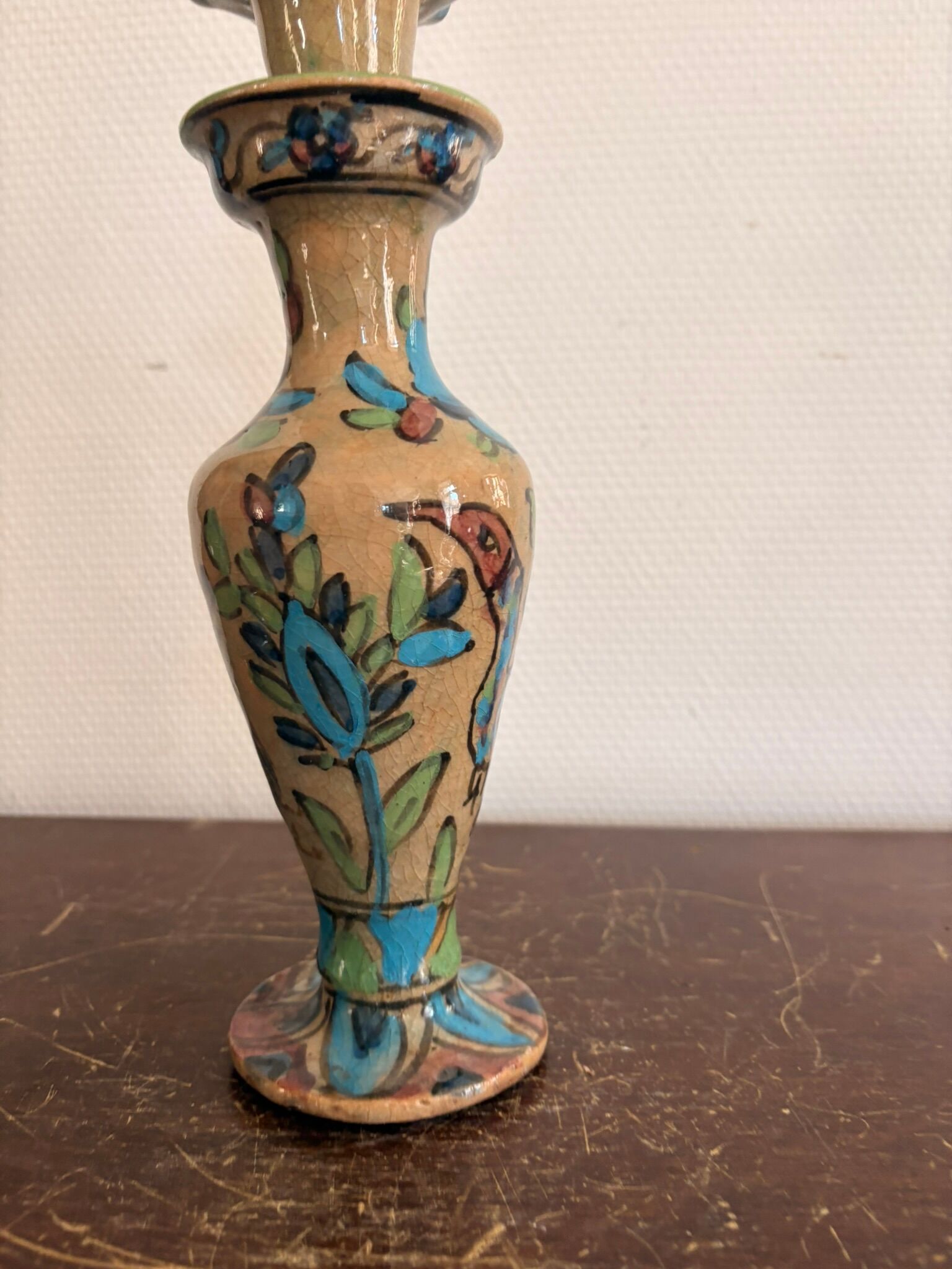 Ancient Ceramic Candle Holder Terracotta Persian Bird Torch Persian