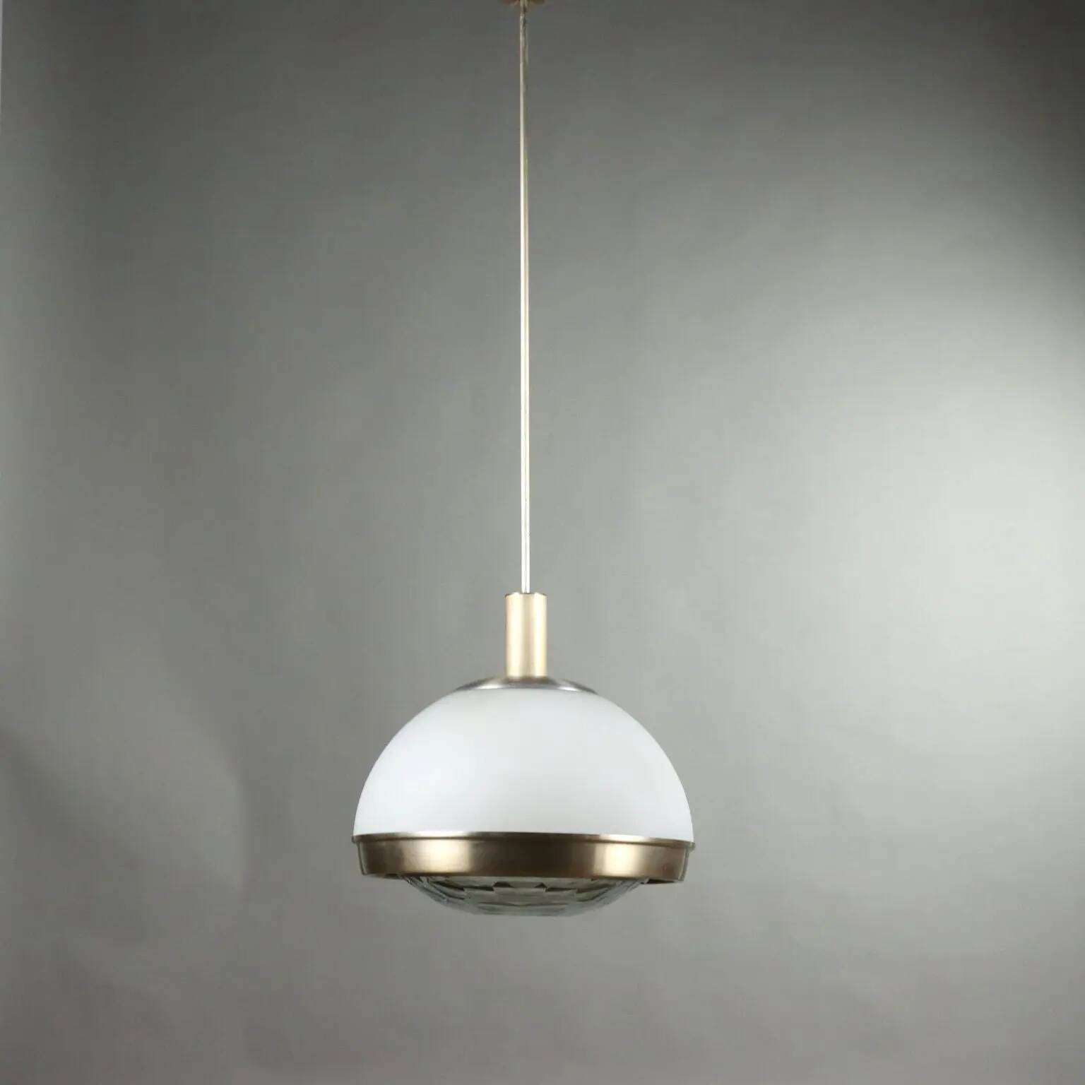 Lumi Suspension Lamp vintage design by Pia Guidetti Crippa in aluminium 1960s