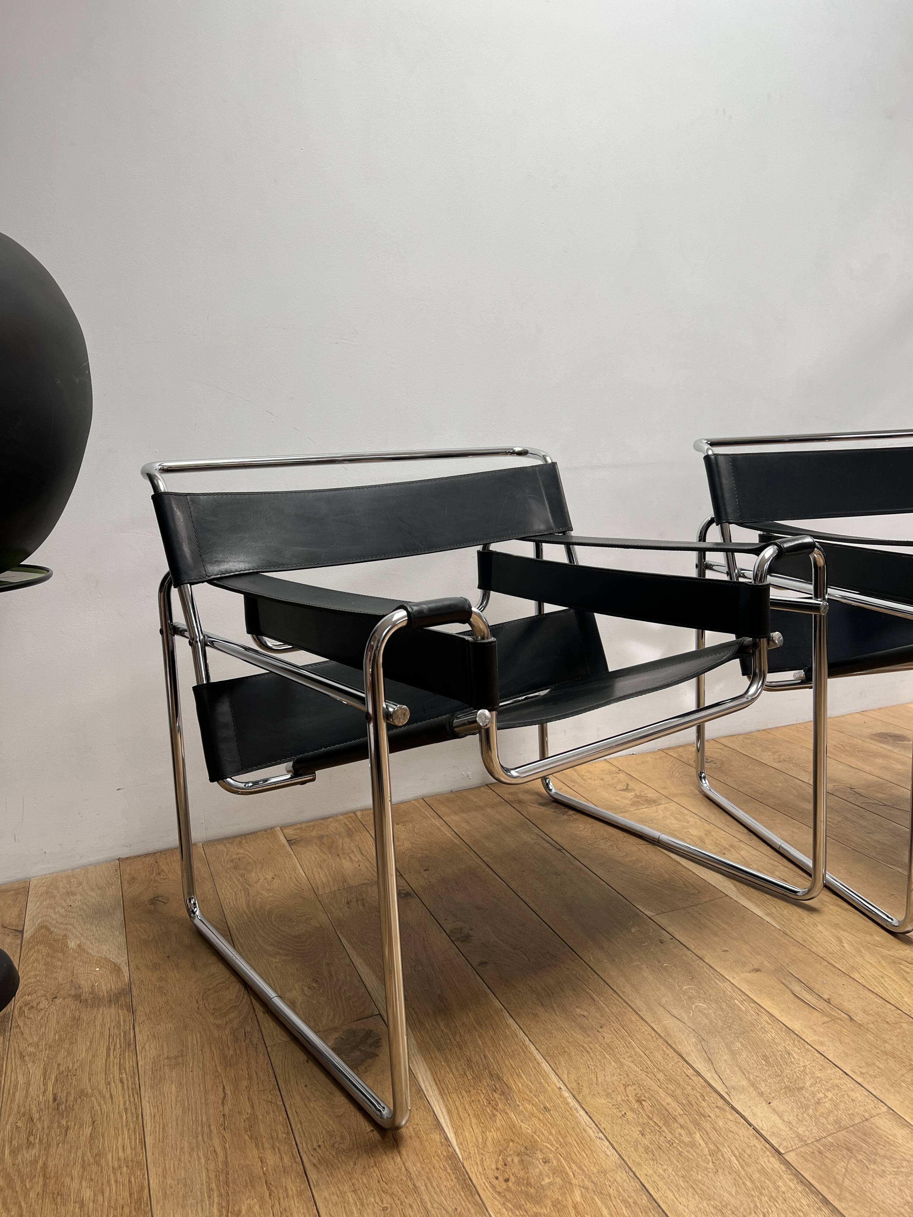 Paire de Fauteuils style Wassily MB50 Marcel Breuer