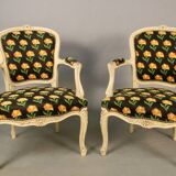 Pair of Cabriolet armchairs in Louis XV style