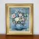 Tableau nature morte bouquet de fleurs, cadre doré