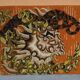 Vintage wall tapestry canvas The Ram M.M. Charollais 60s/70s