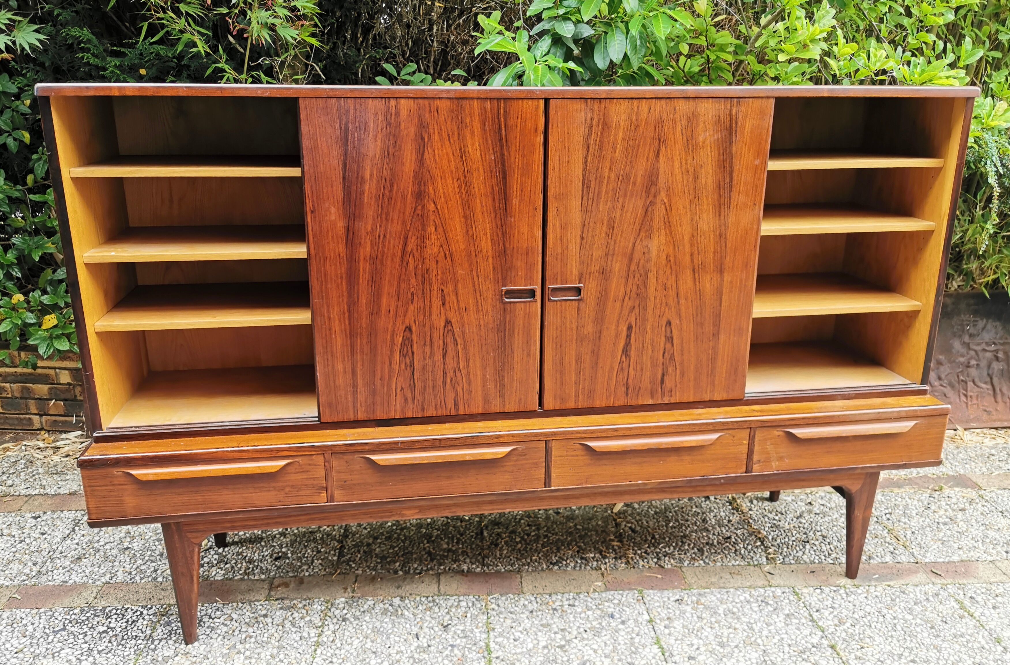 High sideboard in teak edited by Samcom for Johannes ANDERSEN
