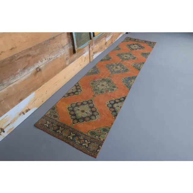 1960s vintage Turkish hand-knotted runner 82x335