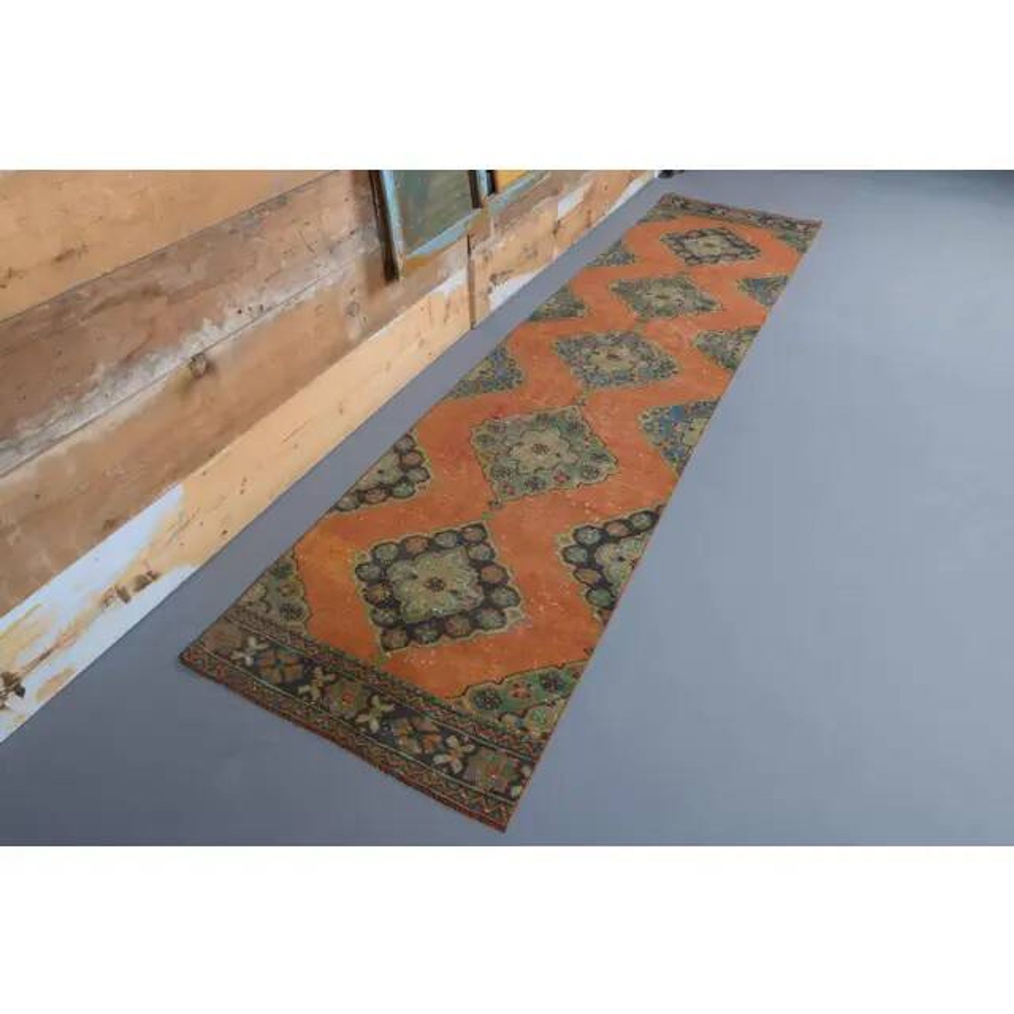 1960s vintage Turkish hand-knotted runner 82x335