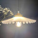 Suspension abat-jour vintage en opaline blanche