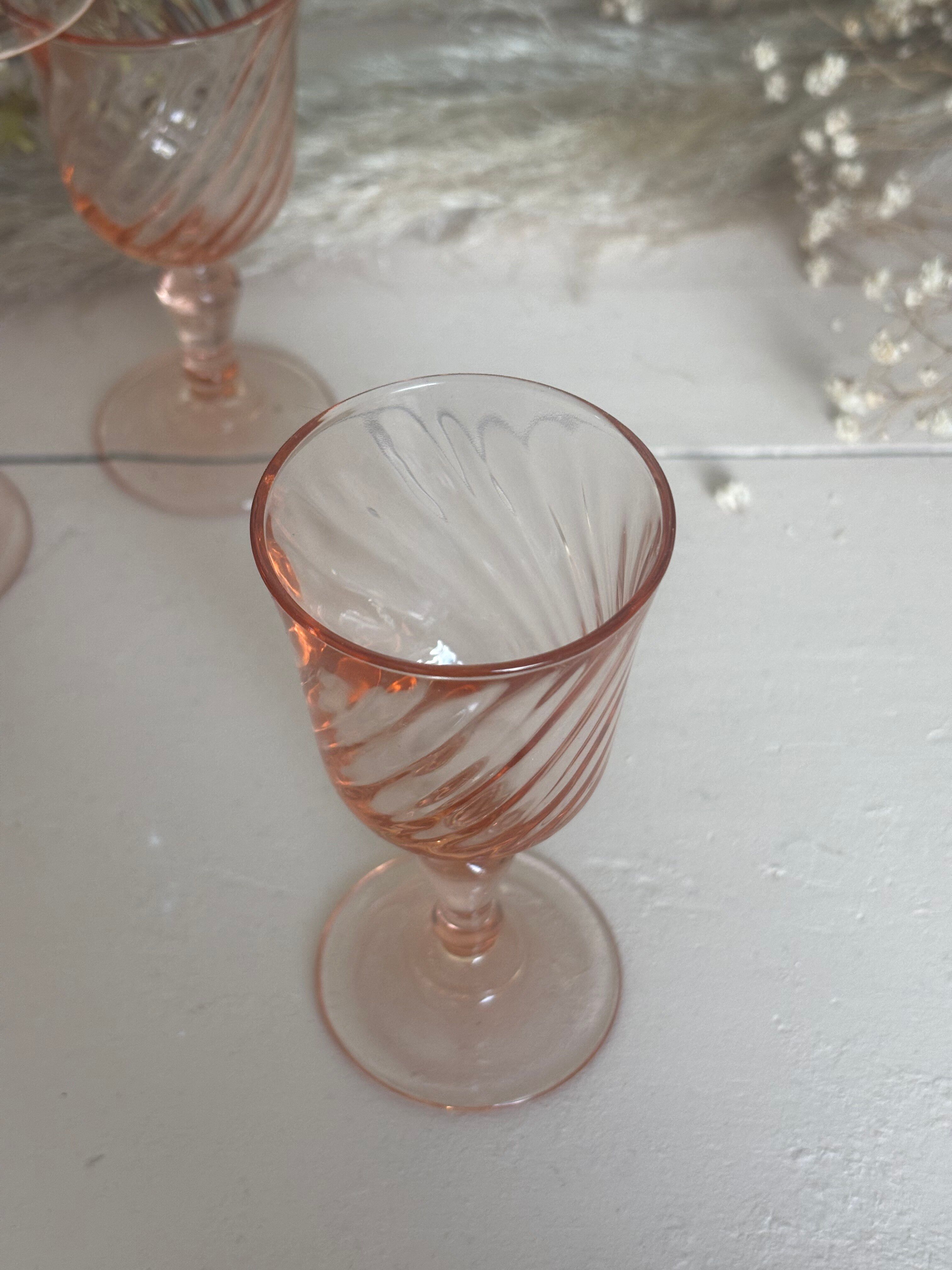 Lot de 8 verres à liqueur vintage Rosaline