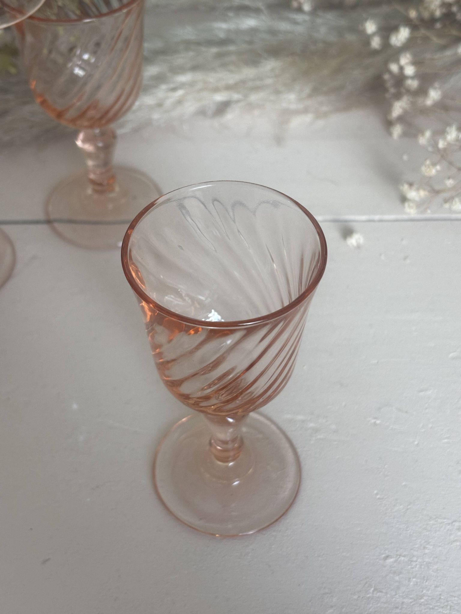 Lot de 8 verres à liqueur vintage Rosaline