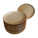 Service 12 assiettes plates grès Village CNP France