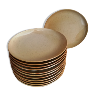Service 12 flat plates sandstone Village CNP France