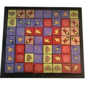 Vintage 1980s painted wooden domino game