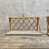 Pair of vintage rattan shelves