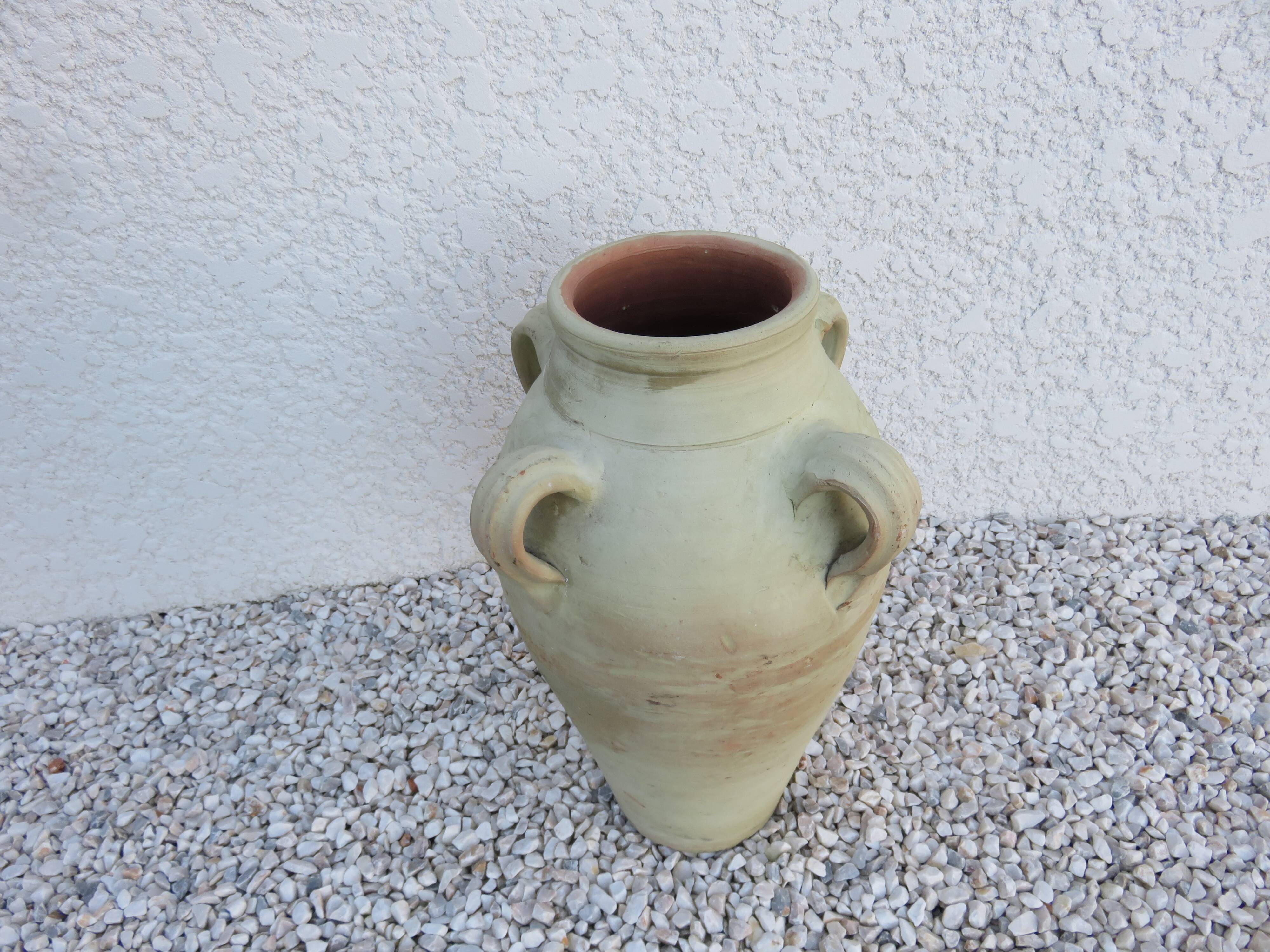 Earthenware pot with handles from the 1960s.