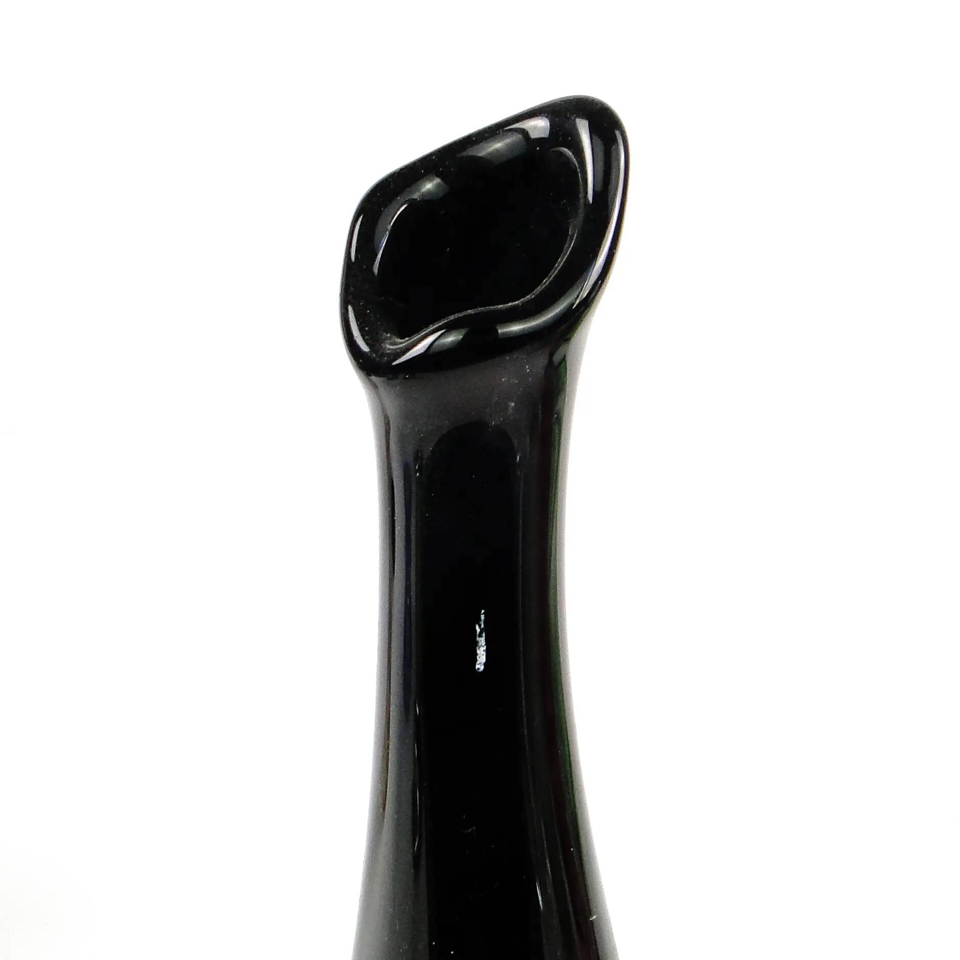 Art Deco vase, black glass, Ząbkowice, Poland, 1970s