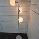 70s chrome metal floor lamp with 3 opaline ball lights