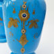 Pair of blue opaline vases